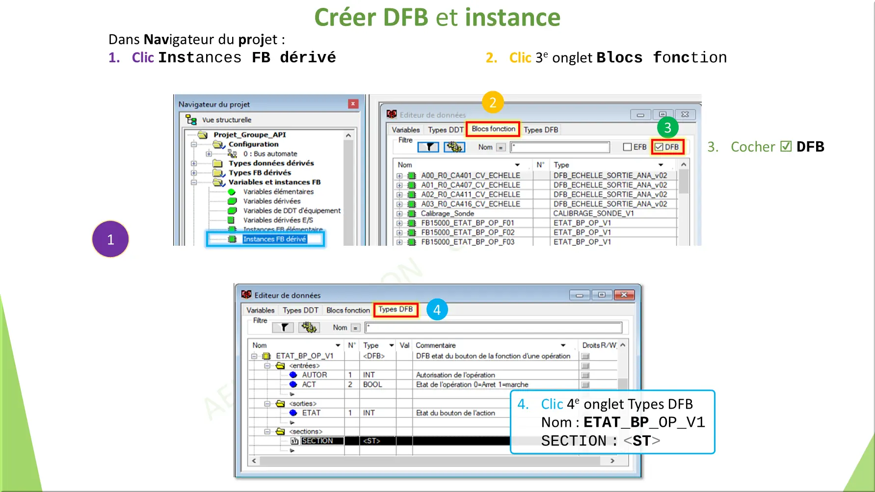 Créer DFB et instance